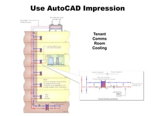 Use AutoCAD Impression


              Tenant
              Comms
               Room
              Cooling
 