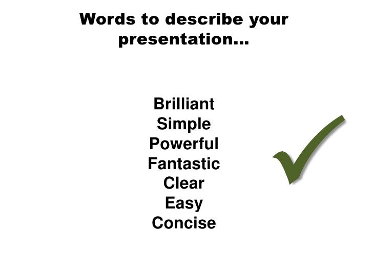 words to describe a powerpoint presentation