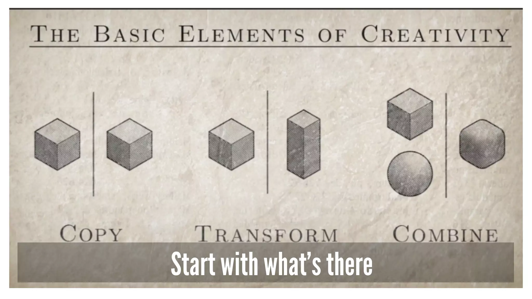 Start with what’s there
 