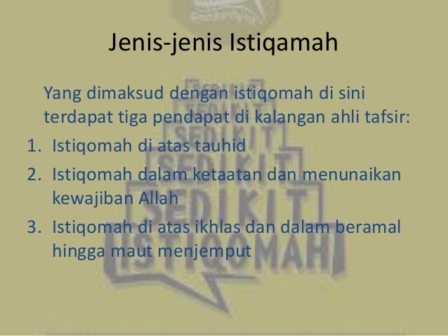Hadits Shahih Tentang Istiqomah - Sumber Ilmu