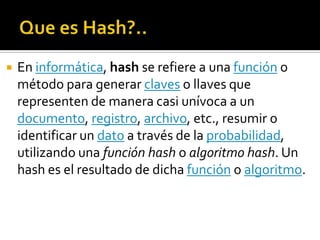 Método de Búsqueda Hash | PPTX