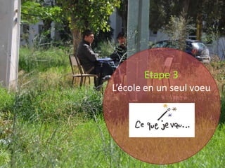 Etape 3
L’école en un seul voeu
 