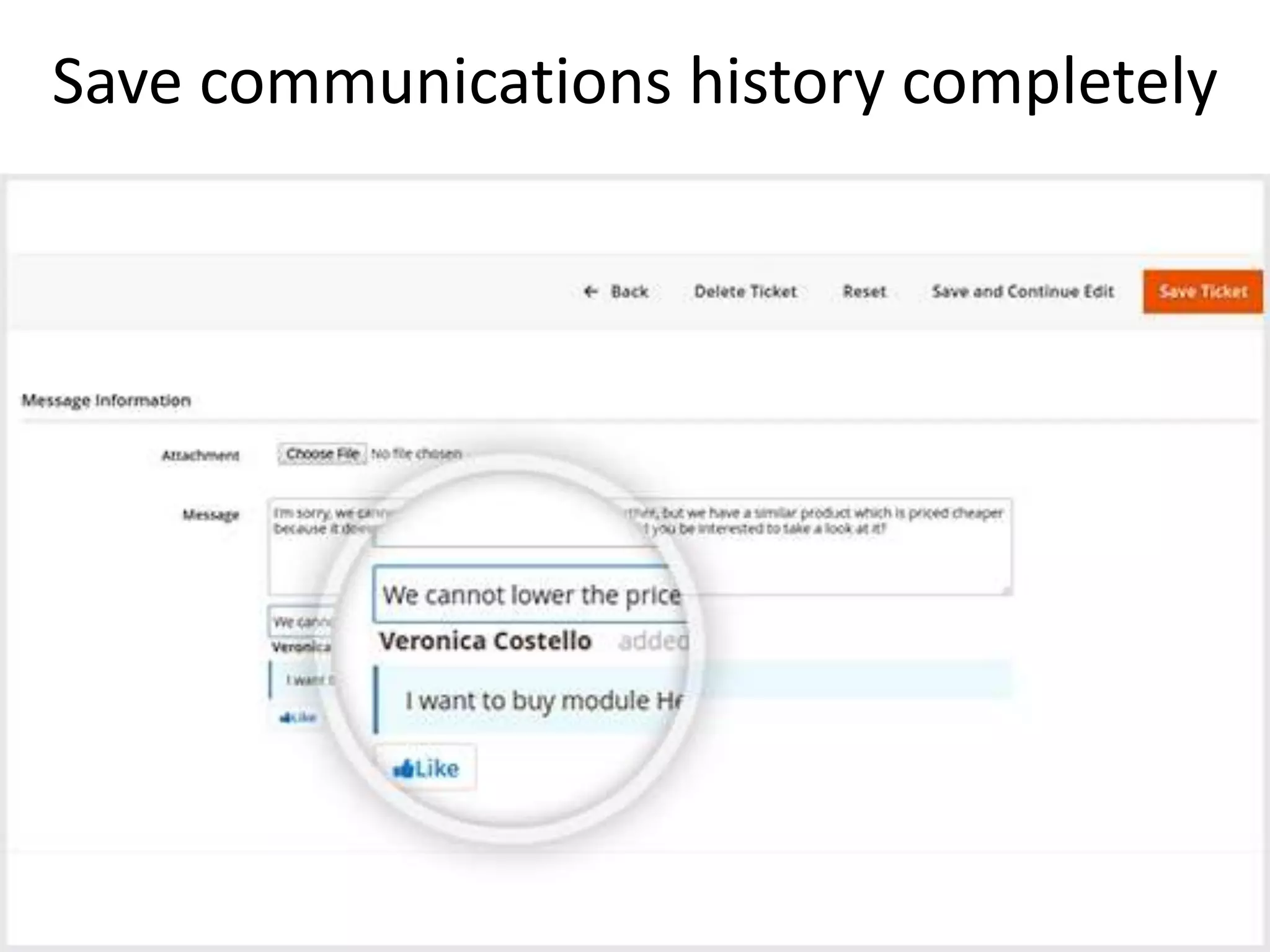 Save communications history completely