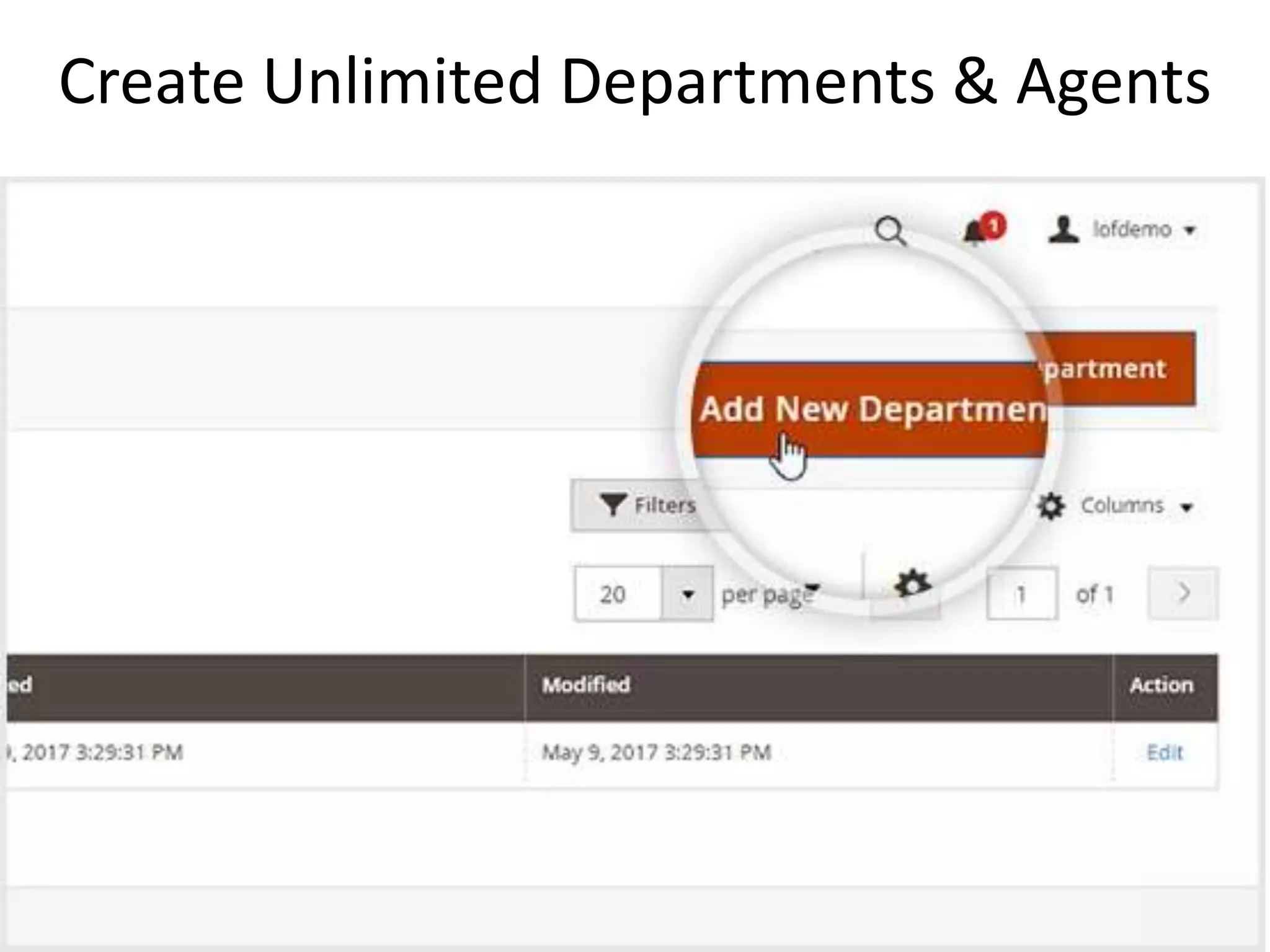 Create Unlimited Departments & Agents