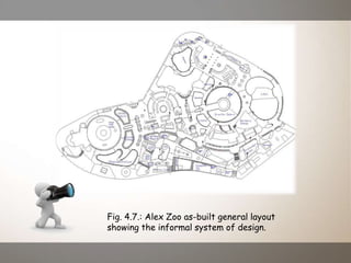 Fig. 4.7.: Alex Zoo as-built general layout
showing the informal system of design.
 