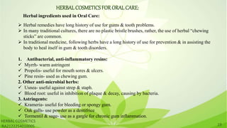 PRESENTATION HERBAL COSMETICS.pptx | Herbs and Supplements ...