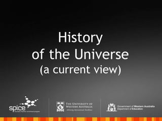 History
of the Universe
(a current view)
 