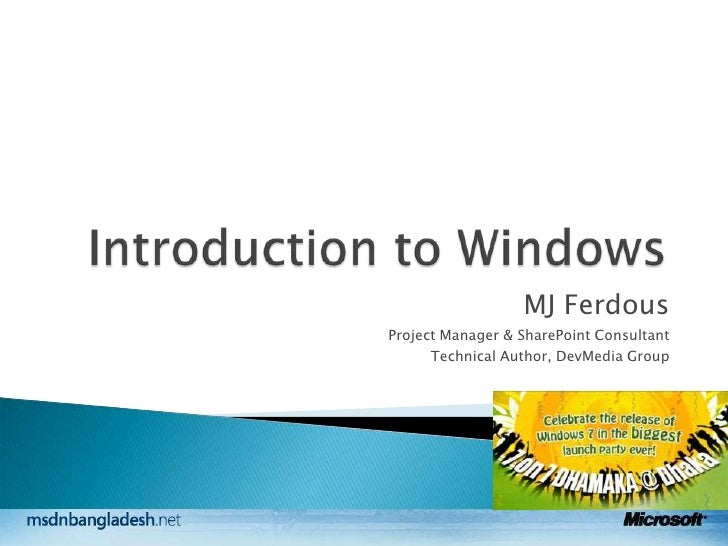 Presentation Introduction to Windows