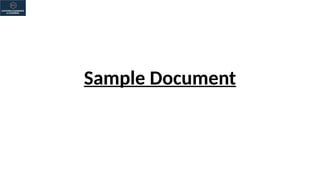 Sample Document
 