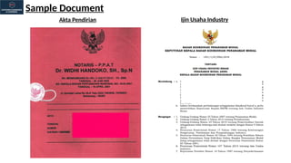 Sample Document
Akta Pendirian Ijin Usaha Industry
 