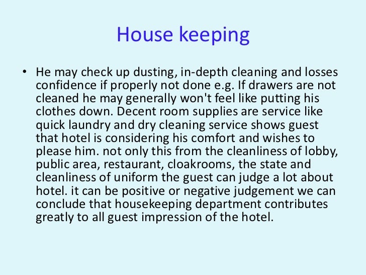 Presentation housekeeping