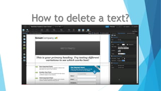 How to delete a text?
 