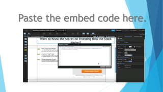 Paste the embed code here.
Want to Know the secret on Investing thru the Stock
Market?
 