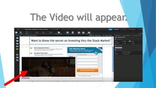 The Video will appear.
Want to Know the secret on Investing thru the Stock Market?
 