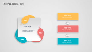 ADD YOUR TITLE HERE
ADD TITLE
According to your need to
draw the text box size
ADD TITLE
Add your words here
ADD TITLE
Add your words here
ADD TITLE
Add your words here
 