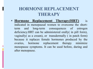 Hrt Definition Hormonal Replacement Therapy | PPTX