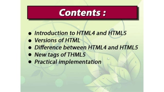 Difference Between HTML and HTML5