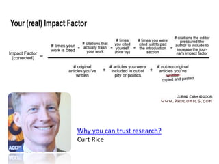 Why you can trust research?
Curt Rice
 