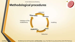 BioMathLab Gemelli Ospedale, 2nd December, 2015, FinalTalk of 2015 (SecondYear of the PhD Pathway)J G Pires
Ghrelin Mathematical Modeling
Methodological procedures
Induction
modeling
Deduction
Validation of the
model/theory
 
