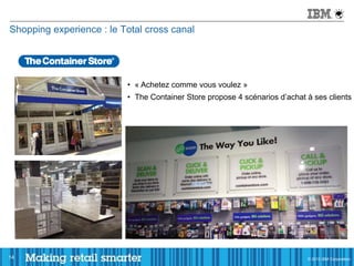 Shopping experience : le Total cross canal




                          • « Achetez comme vous voulez »
                          • The Container Store propose 4 scénarios d’achat à ses clients




14                                                                          © 2011 IBM Corporation
                                                                            © 2012 IBM Corporation
 