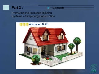 ConceptsPart 2 :
Promoting Industrialized Building
Systems – Simplifying Construction
 