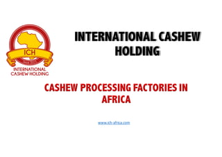 INTERNATIONAL CASHEW
HOLDING
www.ich-africa.com
 