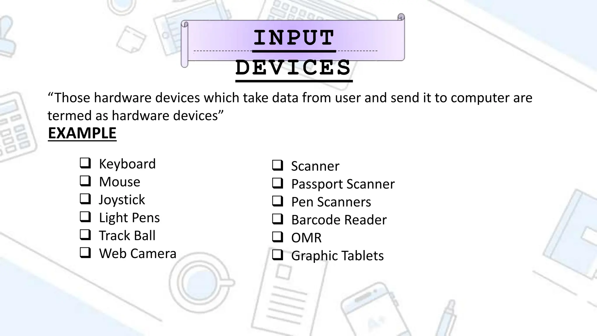 Presentation ICT 11.pptx. A detailed note on Input and Output devices ...