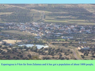 Esparragosa is 9 km far from Zalamea and it has got a population of about 1000 people.
 