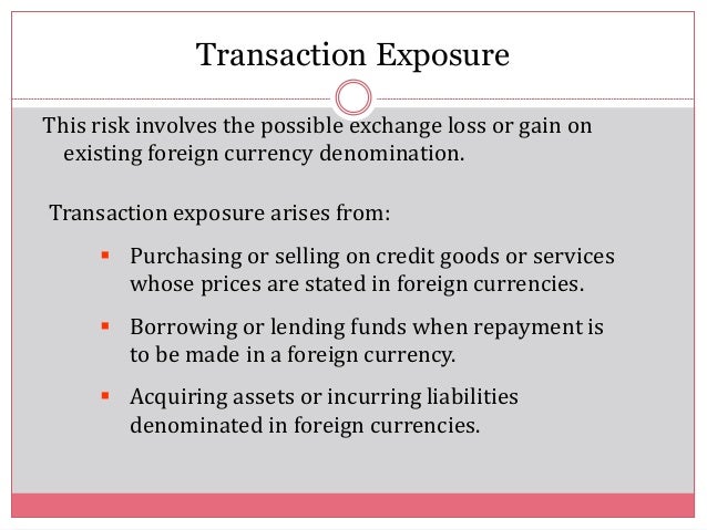 meaning of exchange risk with example