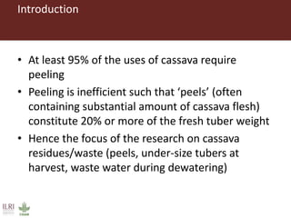 From Not-Want to Waste-Not: cassava peels as product