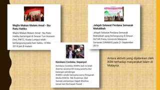 Antara aktiviti yang dijalankan oleh
IKIM terhadap masyarakat Islam di
Malaysia.
 
