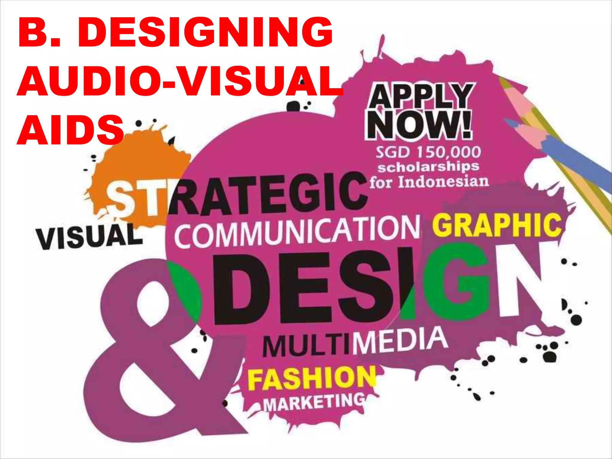 B. DESIGNING
AUDIO-VISUAL
AIDS
 