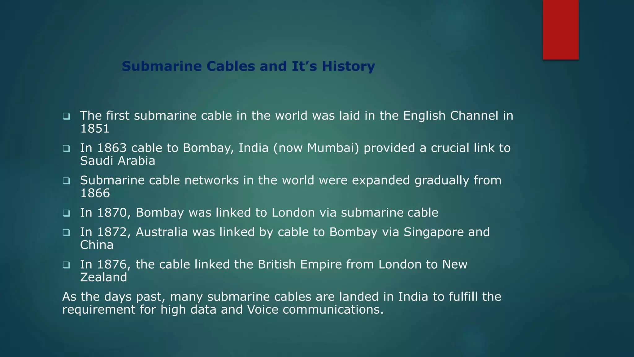 Presentation indian submarine Cable network | PPTX