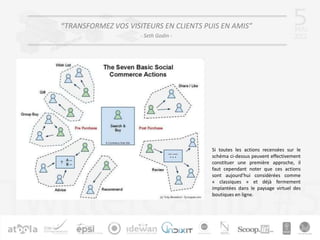 INTRODUCTION1Définition du Social Commerce“Le social commerce à renvoie l’utilisation de stratégies exploitant des technologies sociales et participatives et permettant d’anticiper, de personnaliser et de dynamiser l’expérience d’achat, le tout en générant des conversations afin de tirer parti du bouche-à-oreille ainsi suscité (effet de viralité) pour soutenir le processus de vente.”