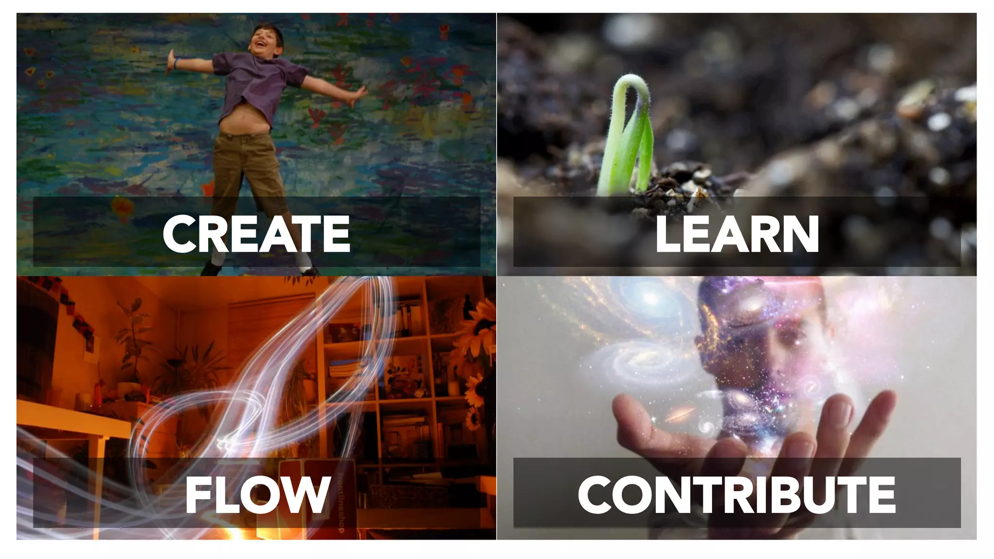 CREATE LEARN
FLOW CONTRIBUTE
 
