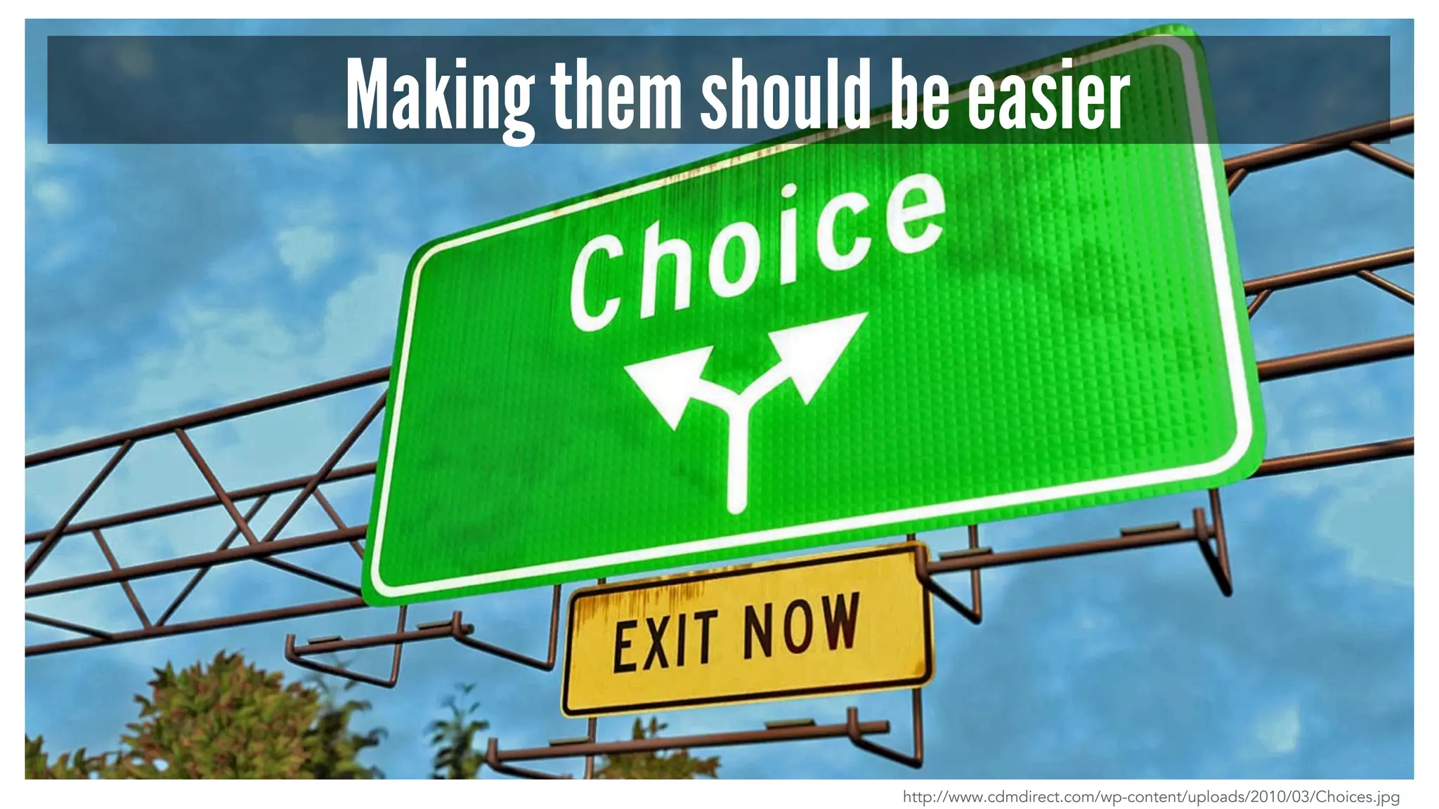 Making them should be easier
http://www.cdmdirect.com/wp-content/uploads/2010/03/Choices.jpg
 