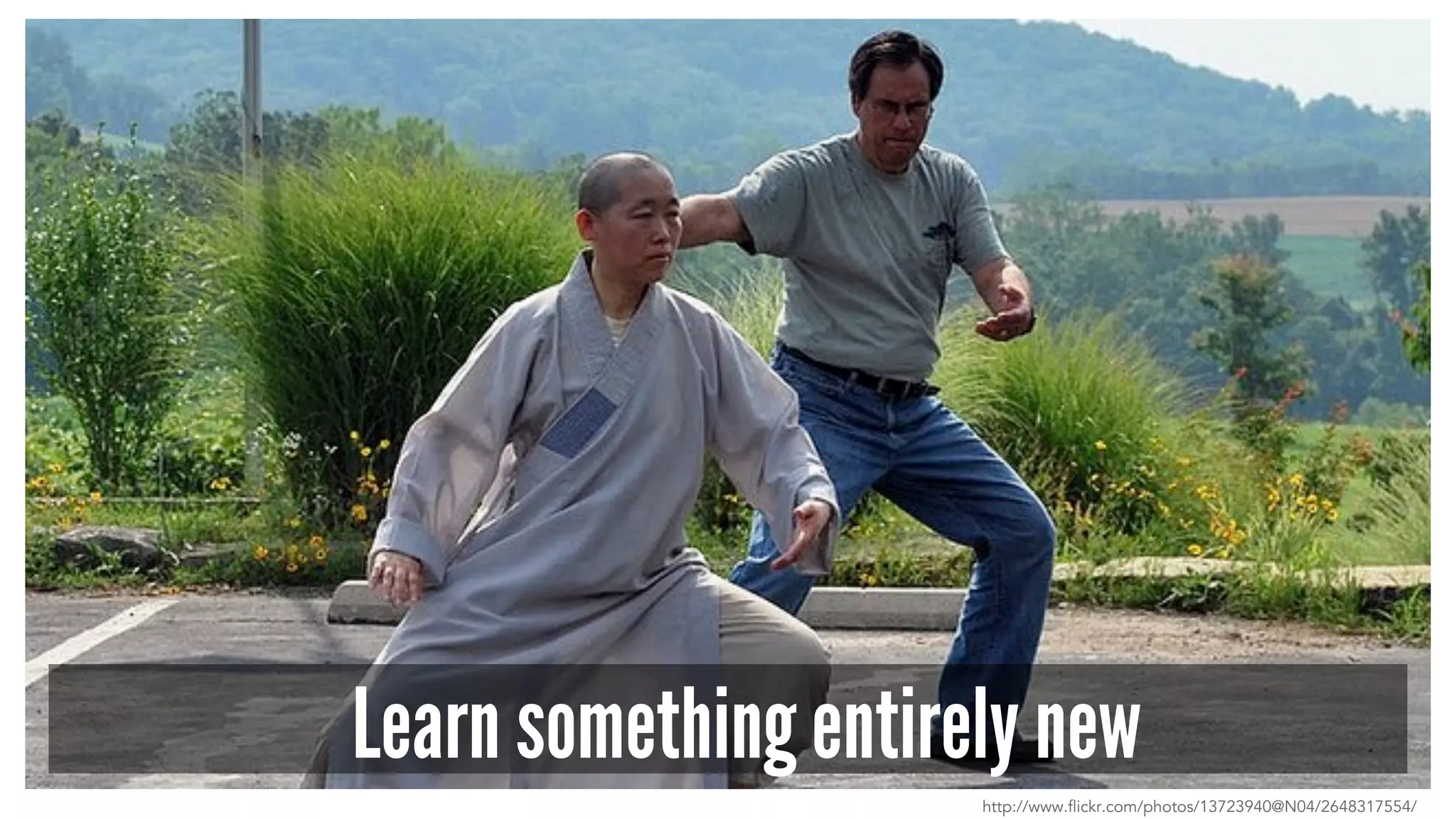 Learn something entirely new
http://www.flickr.com/photos/13723940@N04/2648317554/
 