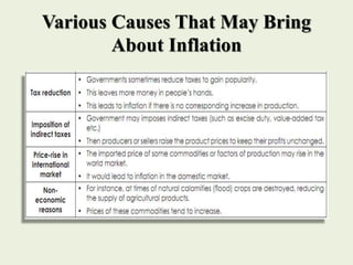 Various Causes That May Bring
About Inflation
 