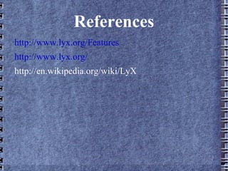 History Matthias Ettrich started developing a shareware program called Lyrix in 1995.  