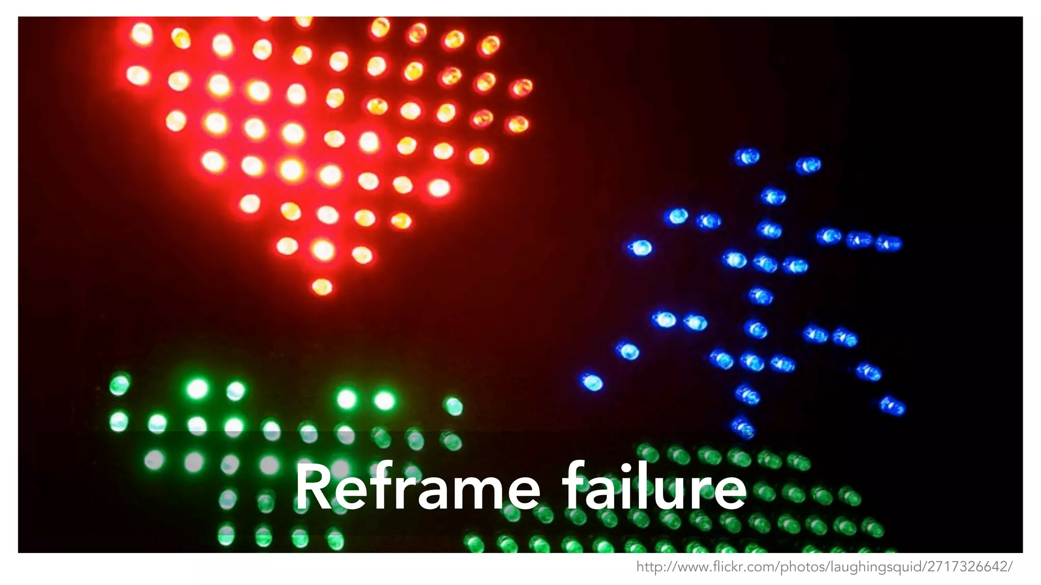 Reframe failure
http://www.flickr.com/photos/laughingsquid/2717326642/
 