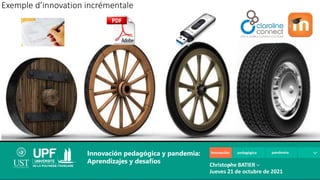Exemple d’innovation incrémentale
Innovación pedagógica y pandemia:
Aprendizajes y desafíos Christophe BATIER
Jueves 21 de octubre de 2021
 