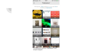 Les impressions pour les « Publications » d’un
compte Instagram
 