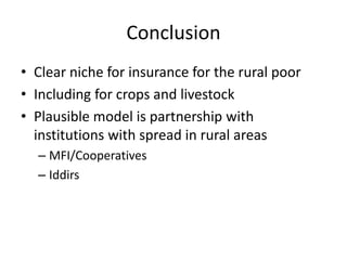 Insurance for the rural poor