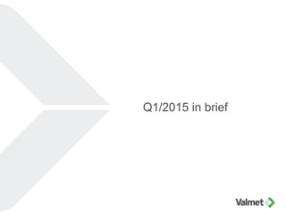 Q1/2015 in brief
 