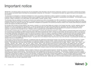 Important notice
April 29, 2015 © Valmet37
IMPORTANT: The following applies to this document, the oral presentation of the information in this document by Valmet (the “Company”) or any person on behalf of the Company,
and any question-and-answer session that follows the oral presentation (collectively, the “Information”). In accessing the Information, you agree to be bound by the following terms
and conditions.
The Information is not directed to, or intended for distribution to or use by, any person or entity that is a citizen or resident of, or located in, any locality, state, country or other
jurisdiction where such distribution or use would be contrary to law or regulation or which would require any registration or licensing within such jurisdiction. The Information is not for
publication, release or distribution in the United States, the United Kingdom, Australia, Canada or Japan.
The Information does not constitute or form part of, and should not be construed as an offer or the solicitation of an offer to subscribe for or purchase any securities, and nothing
contained therein shall form the basis of or be relied on in connection with any contract or commitment whatsoever, nor does it constitute a recommendation regarding any securities.
Prospective investors are required to make their own independent investigations and appraisals of the business and financial condition of the Company before taking any investment
decision with respect to securities of the Company.
No securities of the Company are being offered or sold, directly or indirectly, in or into the United States and no shares in the Company have been, or will be, registered under the
Securities Act of 1933, as amended (the “Securities Act”), or under the securities laws of any state of the United States and, accordingly, may not be offered or sold, directly or
indirectly, in or into the United States (as defined in Regulation S under the Securities Act), unless registered under the Securities Act or pursuant to an exemption from the
registration requirements of the Securities Act and in compliance with any applicable state securities laws of the United States.
The Information is directed solely at: (i) persons outside the United Kingdom, (ii) persons with professional experience in matters relating to investments falling within Article 19(5) of
the Financial Services and Markets Act 2000 (Financial Promotion) Order 2005 as amended (the “Order”), (iii) high net worth entities, and other persons to whom it may lawfully be
communicated, falling within Article 49(2)(a) to (d) of the Order and (iv) persons to whom an invitation or inducement to engage in investment activity (within the meaning of section
21 of the Financial Services and Markets Act 2000) in connection with the issue or sale of any securities of the Company or any member of its group may otherwise lawfully be
communicated or caused to be communicated (all such persons in (i)-(iv) above being “Relevant Persons”). Any investment activity to which the Information relates will only be
available to and will only be engaged with Relevant Persons. Any person who is not a Relevant Person should not act or rely on the Information. By accessing the Information, you
represent that you are a Relevant Person.
The Information contains forward-looking statements. All statements other than statements of historical fact included in the Information are forward-looking statements. Forward-
looking statements give the Company’s current expectations and projections relating to its financial condition, results of operations, plans, objectives, future performance and
business. These statements may include, without limitation, any statements preceded by, followed by or including words such as “target,” “believe,” “expect,” “aim,” “intend,” “may,”
“anticipate,” “estimate,” “plan,” “project,” “will,” “can have,” “likely,” “should,” “would,” “could” and other words and terms of similar meaning or the negative thereof. Such forward-
looking statements involve known and unknown risks, uncertainties and other important factors beyond the Company’s control that could cause the Company’s actual results,
performance or achievements to be materially different from the expected results, performance or achievements expressed or implied by such forward-looking statements. Such
forward-looking statements are based on numerous assumptions regarding the Company’s present and future business strategies and the environment in which it will operate in the
future.
No representation, warranty or undertaking, express or implied, is made as to, and no reliance should be placed on, the fairness, accuracy, completeness or correctness of the
Information or the opinions contained therein. The Information has not been independently verified and will not be updated. The Information, including but not limited to forward-
looking statements, applies only as of the date of this document and is not intended to give any assurances as to future results. The Company expressly disclaims any obligation or
undertaking to disseminate any updates or revisions to the Information, including any financial data or forward-looking statements, and will not publicly release any revisions it may
make to the Information that may result from any change in the Company’s expectations, any change in events, conditions or circumstances on which these forward-looking
statements are based, or other events or circumstances arising after the date of this document. Market data used in the Information not attributed to a specific source are estimates
of the Company and have not been independently verified.
 