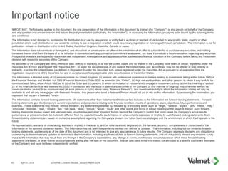 Important notice
April 27, 2016 © Valmet | Interim Review, January–March 201643
IMPORTANT: The following applies to this d...