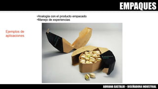 EMPAQUES
ADRIANA GASTALDI – DISEÑADORA INDUSTRIAL
 