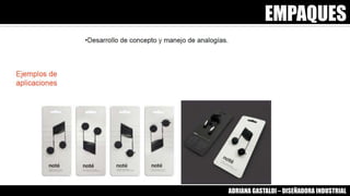 EMPAQUES
ADRIANA GASTALDI – DISEÑADORA INDUSTRIAL
 