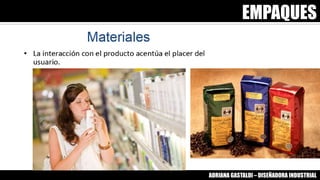 EMPAQUES
ADRIANA GASTALDI – DISEÑADORA INDUSTRIAL
 