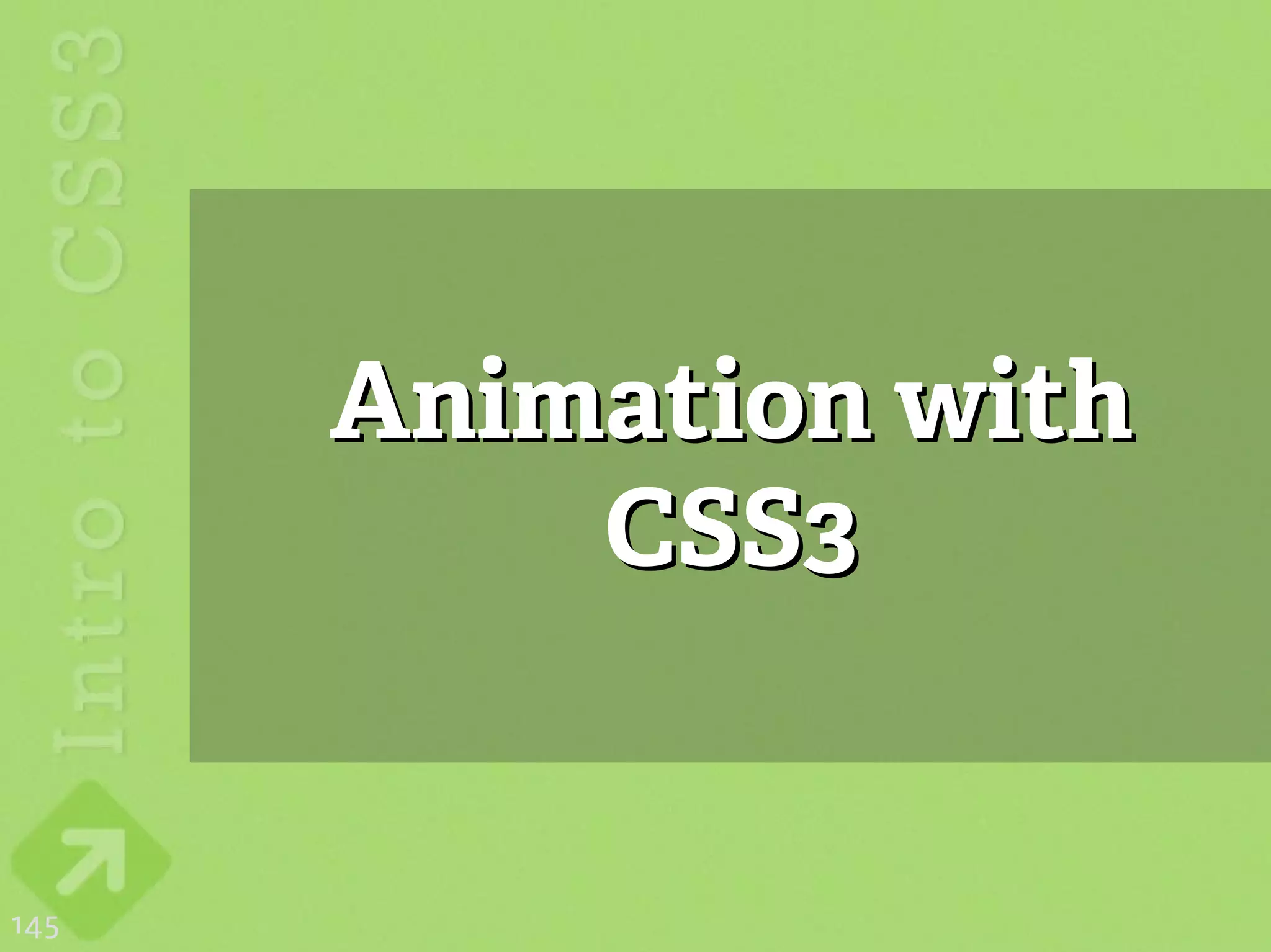 Animation with
          CSS3


145
 